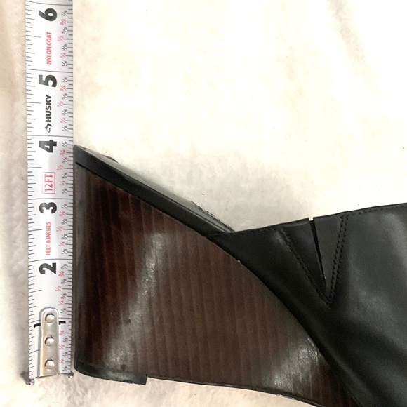 Black Nine West Janissah Chunky Peep Toe Slip On Mule Sandal Size 12M - Picture 10 of 13